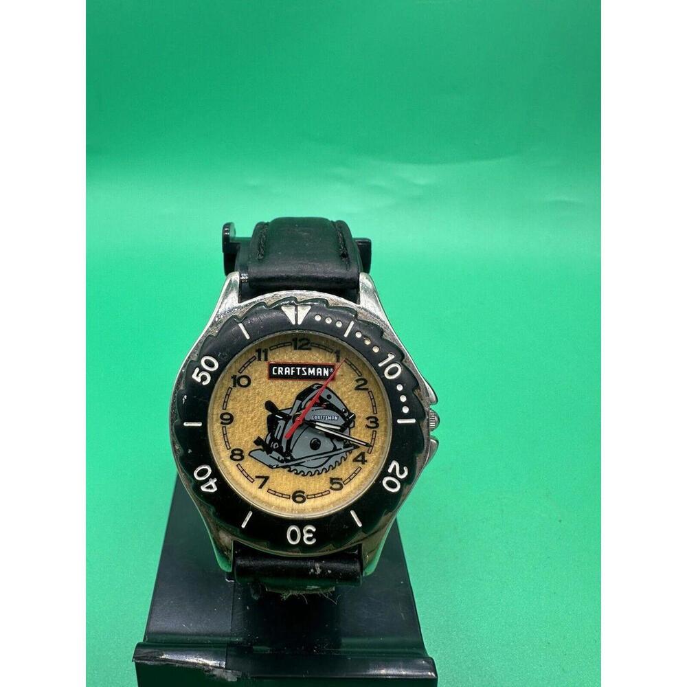 Vintage Craftsman by Relic Watch Men Silver Tone Leather Band New Battery